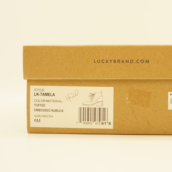 Lucky Brand Ankle Boot Lace Up Booties Toffee 6 - Picture 8 of 8